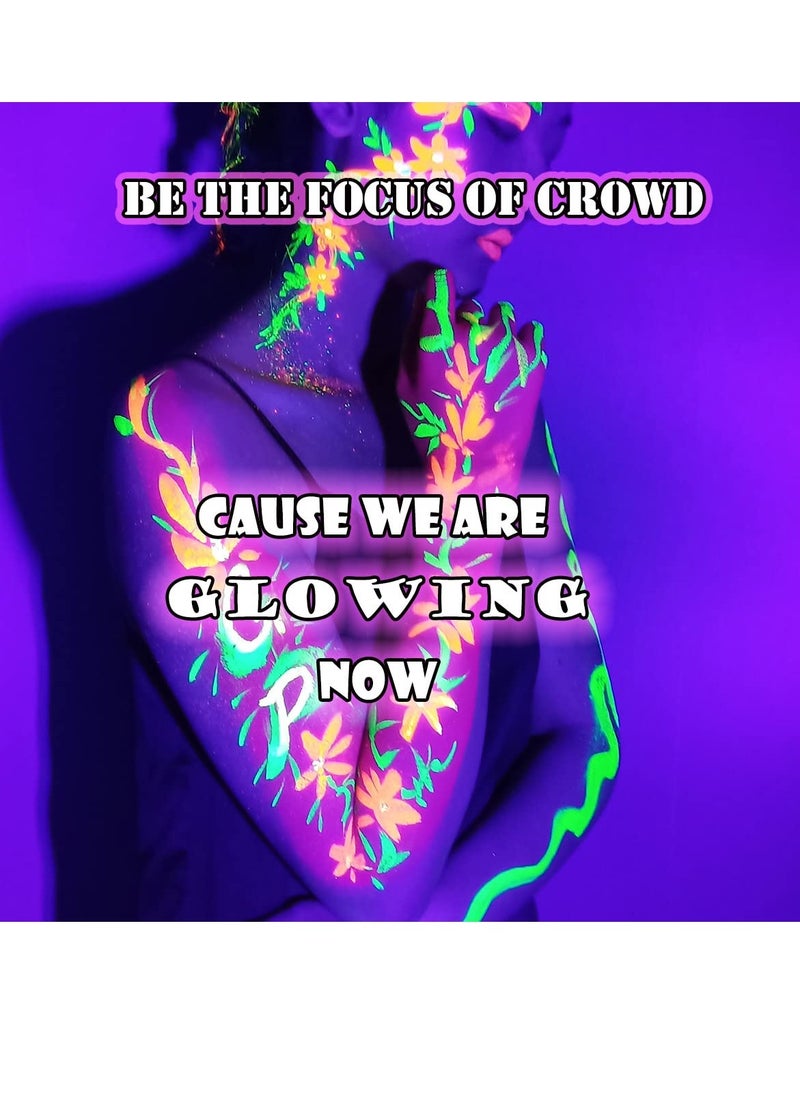 Bowitzki Bowitzki UV Neon Face and Body Paint 8 x 30ml (1.0 fl oz) Liquid Large Kit Black Light Glow in the Dark Makeup Set Fluorescent Painting for Adults Kids Music Festivals Party  - Image 3