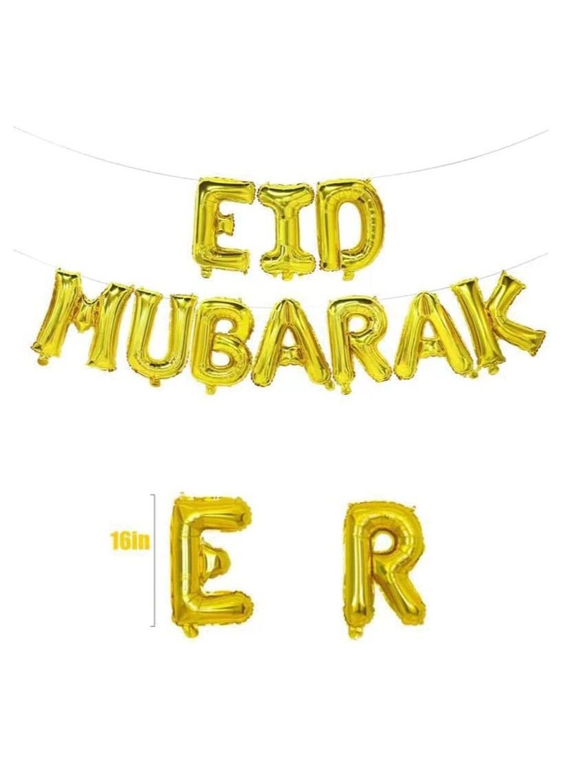 عيد مبارك رسالة احباط بالونات القمر ستار الهيليوم جلوبوس رمضان كريم الديكور للمنزل مسلم لوازم الحفلات الإسلامية - Image 4
