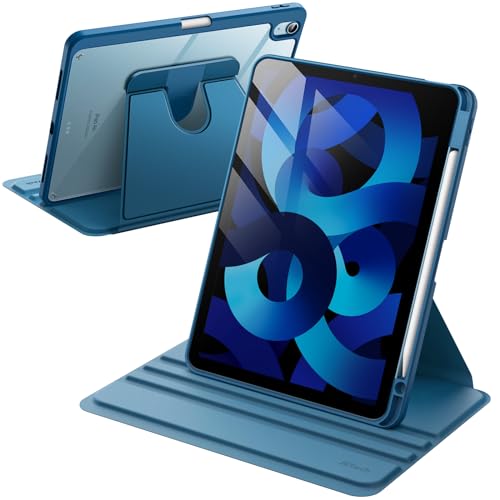 JETech Rotating Case ONLY for iPad Air 11Inch M4M3M2 202620252024 iPad Air 54 20222020 5th4th Generation 109Inch 360 Degree Rotation Protective Stand Cover Clear Back Blue - Image 1