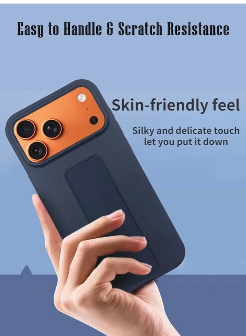 MUDISO Slim & Durable Apple iPhone 17 Pro Max Case Cover with Built-In Magnetic Hand Grip – 3-in-1 Shock-Absorbent Protective Phone Case in Stylish Blue Featuring Secure Handling Grip, Stand Function & Maximum Protection – Perfect Fit for iPhone 17 Pro Max - Image 4