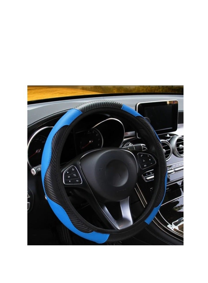 Generic Carbon Fiber Car Steering Wheel Cover, Universal Breathable Anti Slip Steering Wheel Covers, Car Interior Accessories for Men and Women, Fit for Most Car and trucks - Image 2
