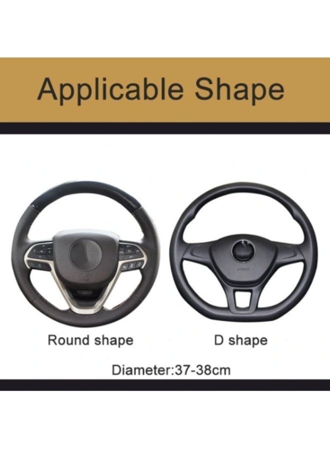 غطاء عجلة قيادة السيارة من ألياف الكربون، أغطية عجلة قيادة عالمية قابلة للتنفس ومضادة للانزلاق، ملحقات داخلية للسيارة للرجال والنساء، تناسب معظم السيارات والشاحنات - Image 3