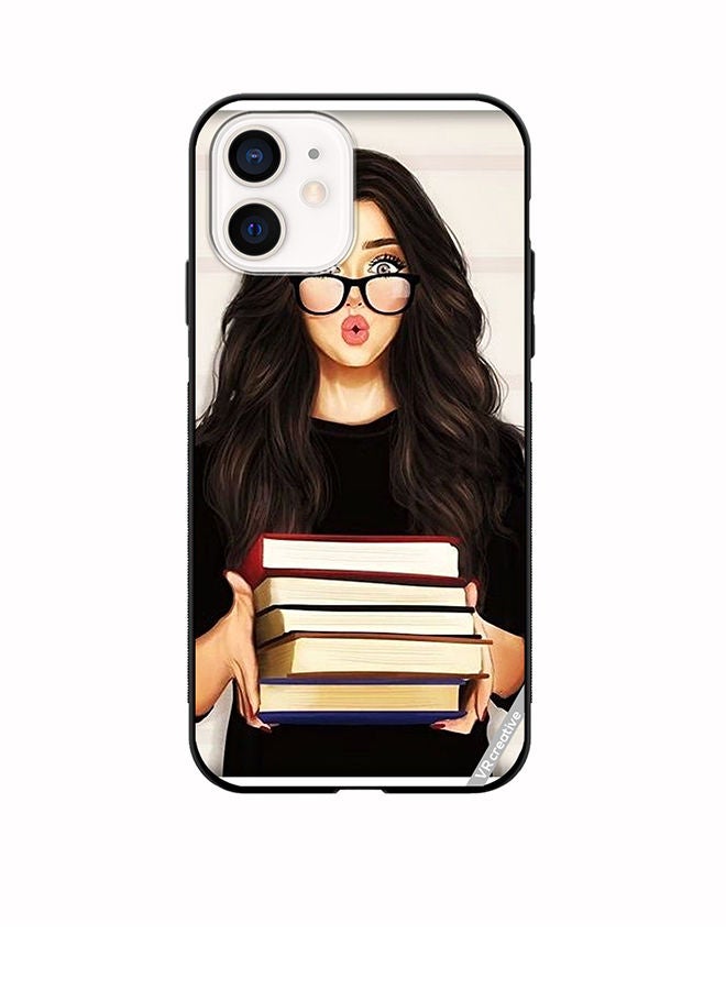 VR CREATIVE Protective Case Cover For Apple iPhone 12 mini Girl With Books Shocked Design Multicolour - Image 1