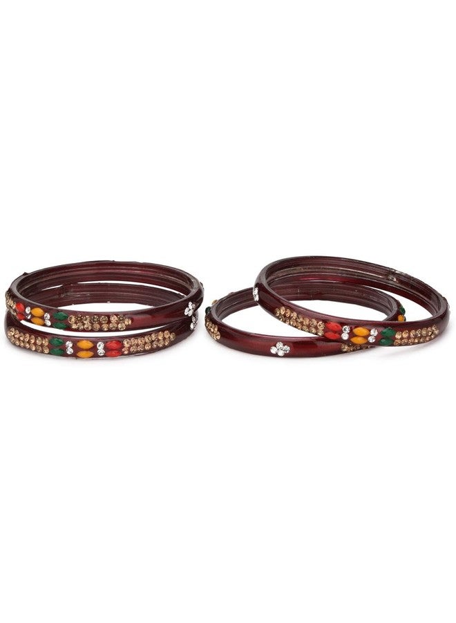 1st Time Modern Bangles/Kada Set- Perfect For Party, Wedding, Celebrations And Functions, Combo Of 2 Set, Each Set In Set 4 Bangles, Mahroon - B8 - Image 2