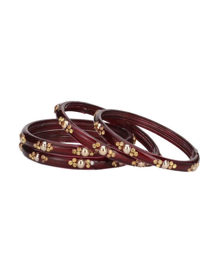 1st Time Modern Bangles/Kada Set- Perfect For Party, Wedding, Celebrations And Functions, Combo Of 2 Set, Each Set In Set 4 Bangles, Mahroon - B8 - Image 3