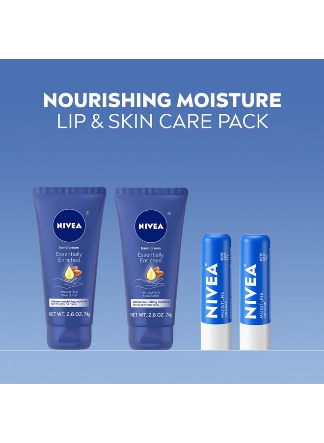 نيفيا مجموعة نيفيا للعناية بالبشرة المرطبة الأساسية، كريم لليدين غني بزيت اللوز وزبدة الشيا، أنبوب 2.6 أونصة (عبوة من قطعتين) + مرطب شفاه للعناية بالشفاه، عصا 0.17 أونصة (عبوة من قطعتين) - Image 2