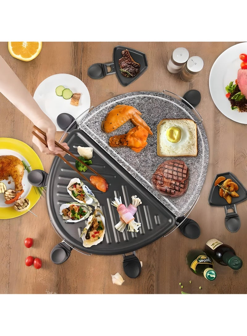Dxmocos Raclette Grill 1500W Smokeless Indoor Raclette Cheese Machine Barbecue Grill Electric Griddles for 8 Person with 8 Non-Stick Pans, Double-Sided Non-Stick Plate, Adjustable Thermostatic Heat Control  - Image 5