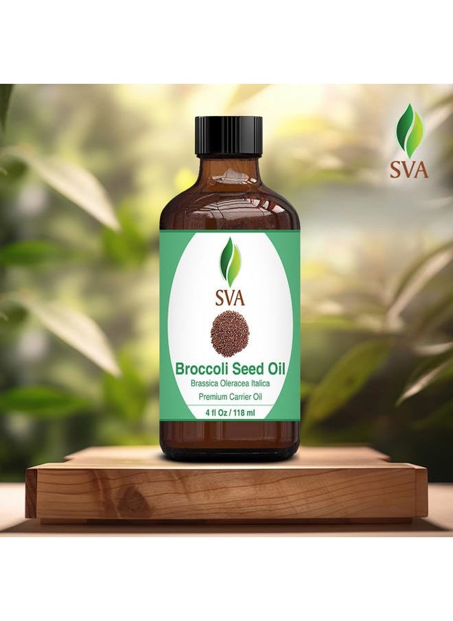SVA Organics SVA Broccoli Seed Oil - 4 Fl Oz – 100% Natural Cold Pressed Broccoli Oil - for Face, Skin Care, Hair Care, Scalp Massage & Body Massage – Carrier Oil with Dropper  - Image 4