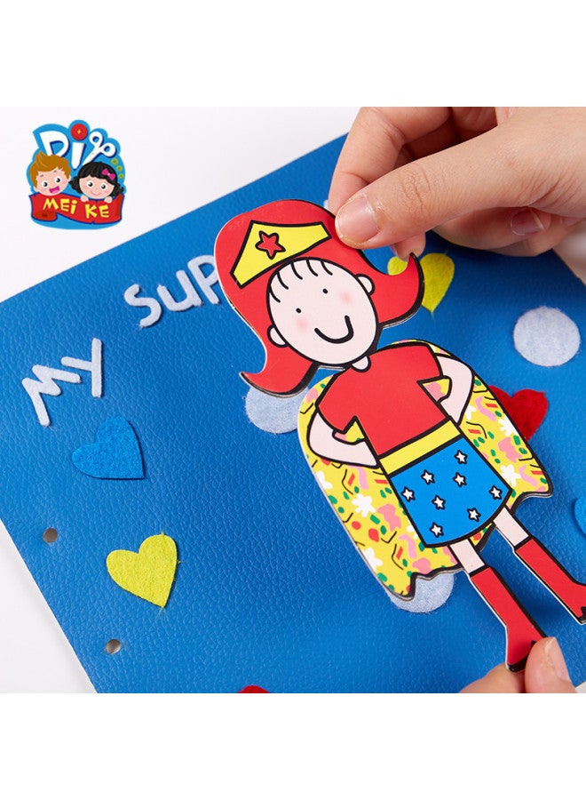 5.10 Mother's Day Gift Picture Book Handmade Diy My Super Mama Leather Book Picture Book Stereo Book Cloth Book-Color:Hand-made Picture Books-my Super Mother - Image 5