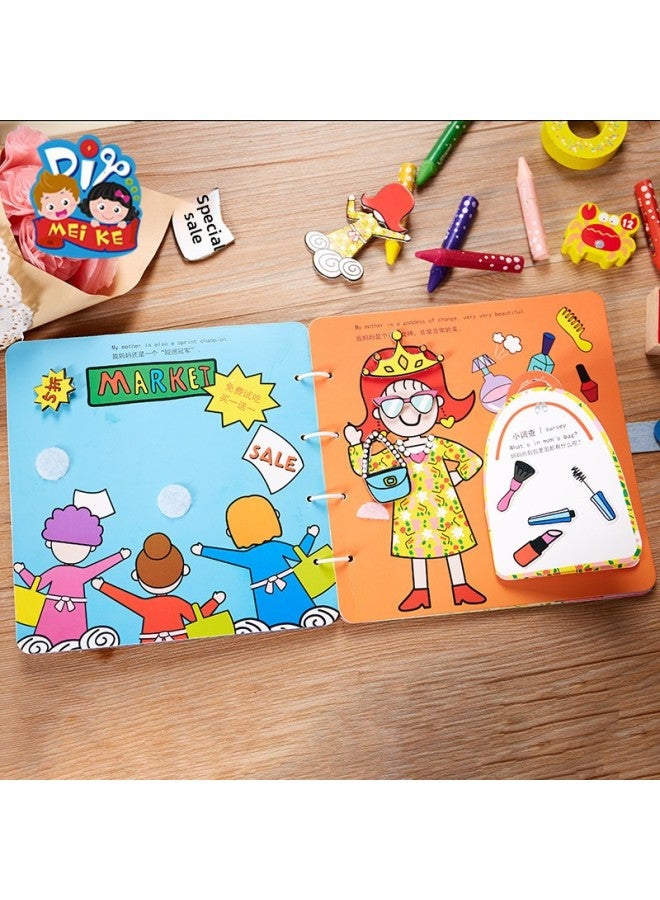 5.10 Mother's Day Gift Picture Book Handmade Diy My Super Mama Leather Book Picture Book Stereo Book Cloth Book-Color:Hand-made Picture Books-my Super Mother - Image 3