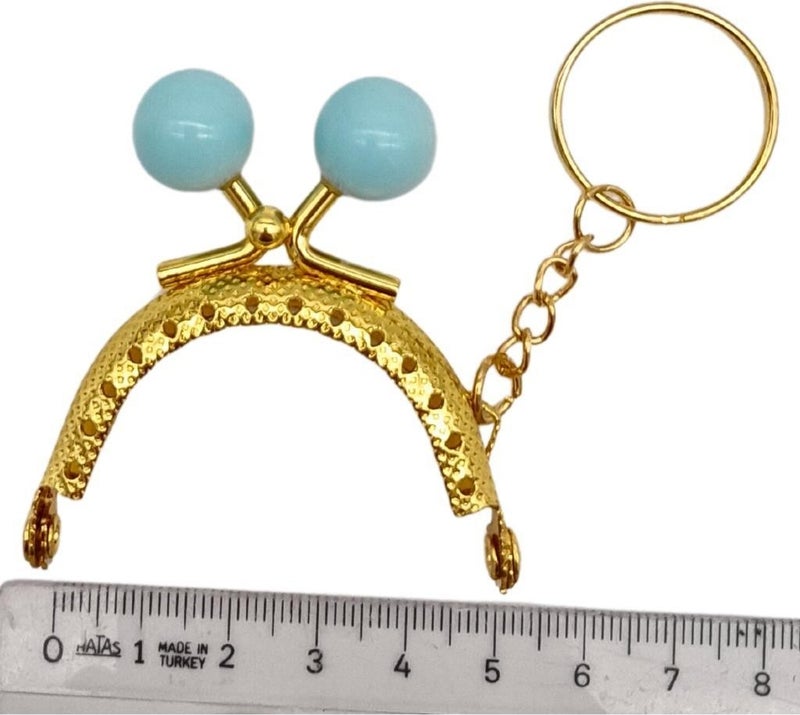 Angel Çanta Aksesuar Angel Bag Accessory 5 cm Keychain Bulk Wallet Clip Baby Blue Color Gold Metal  - Image 1