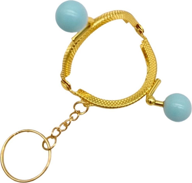 Angel Çanta Aksesuar Angel Bag Accessory 5 cm Keychain Bulk Wallet Clip Baby Blue Color Gold Metal  - Image 3