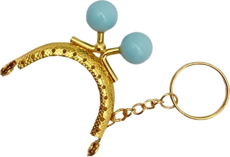 Angel Çanta Aksesuar Angel Bag Accessory 5 cm Keychain Bulk Wallet Clip Baby Blue Color Gold Metal  - Image 2