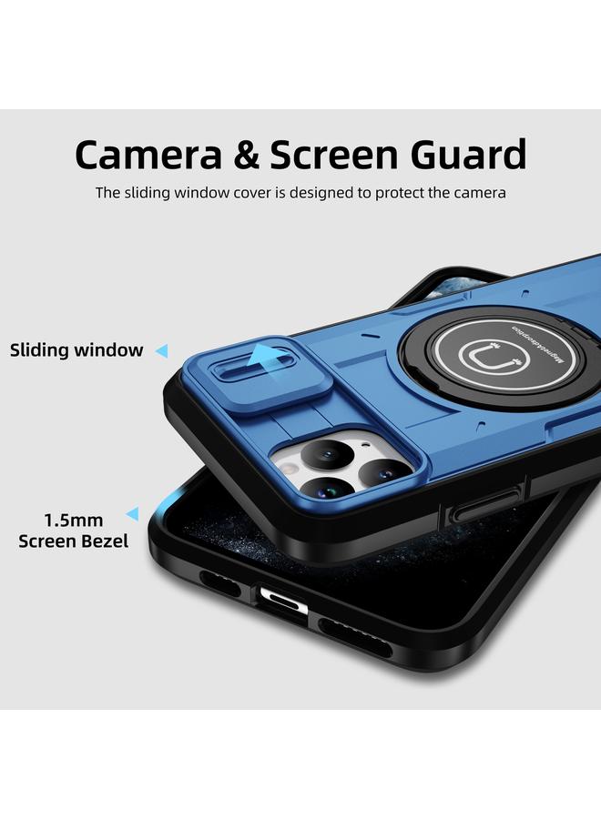 زبون جراب لهاتف iPhone 11 Pro مزود بحامل مغناطيسي من مادة TPU الهجينة مع حامل مغناطيسي لهاتف iPhone 11 Pro - Image 3