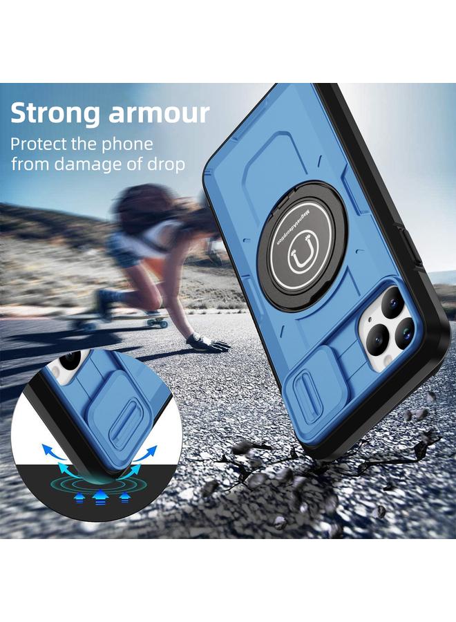 زبون جراب لهاتف iPhone 11 Pro مزود بحامل مغناطيسي من مادة TPU الهجينة مع حامل مغناطيسي لهاتف iPhone 11 Pro - Image 2