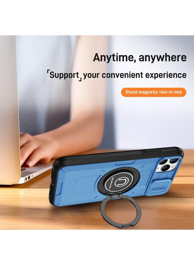 زبون جراب لهاتف iPhone 11 Pro مزود بحامل مغناطيسي من مادة TPU الهجينة مع حامل مغناطيسي لهاتف iPhone 11 Pro - Image 5