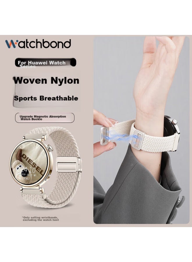 Watchbond Compatible With Huawei Watch Gt5 Strap, Gt4 Women's 41mm Braided Loop Magnetic Buckle Wristband, Smart Watch Gt Sports 18mm, Women's Summer Breathable Comfortable Accessory - Image 1