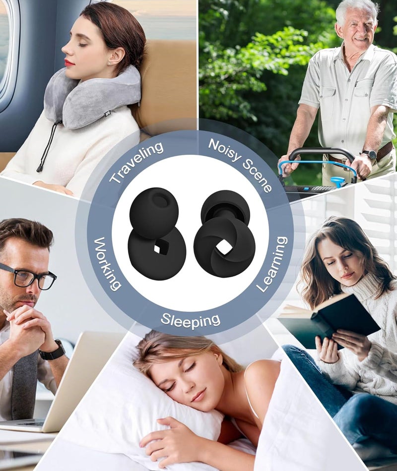 GODSDWARES سدادات أذن لولبية، سدادات أذن مانعة للضوضاء للنوم والسباحة والحفلات والسفر، سدادات أذن سيليكون مريحة للبالغين - Image 5