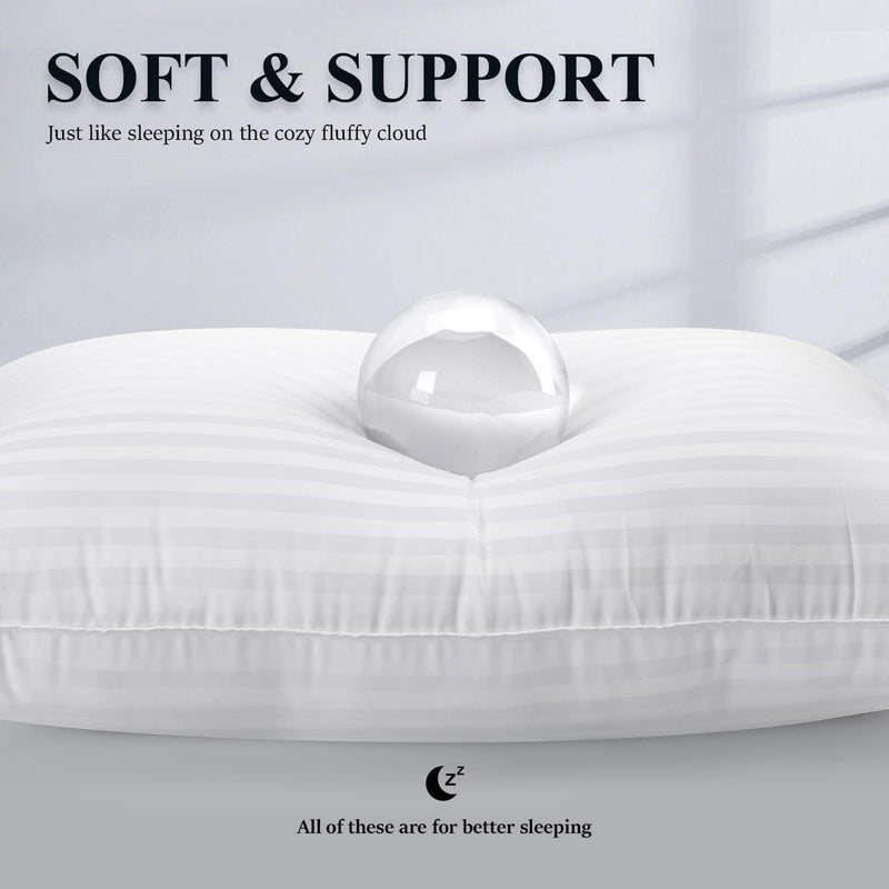 COZSINOOR Bed Pillows for Sleeping Queen Size - Hotel Quality Set of 2 - Breathable Down Alternative Microfiber Filled for Back, Stomach, Side Sleepers, Cooling & Skin-Friendly - Image 3