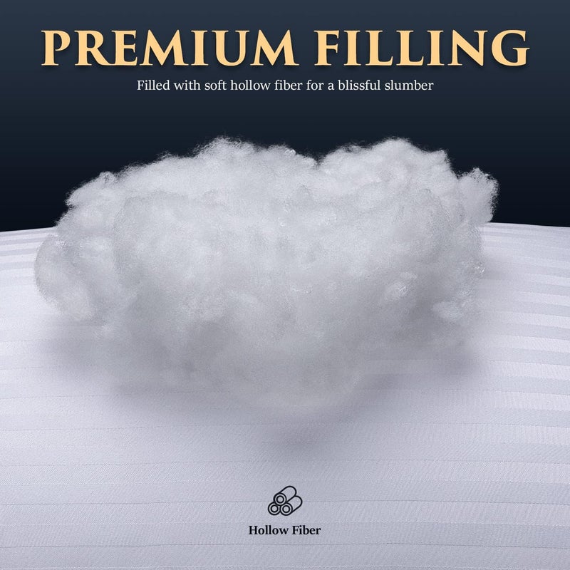 COZSINOOR Bed Pillows for Sleeping Queen Size - Hotel Quality Set of 2 - Breathable Down Alternative Microfiber Filled for Back, Stomach, Side Sleepers, Cooling & Skin-Friendly - Image 4