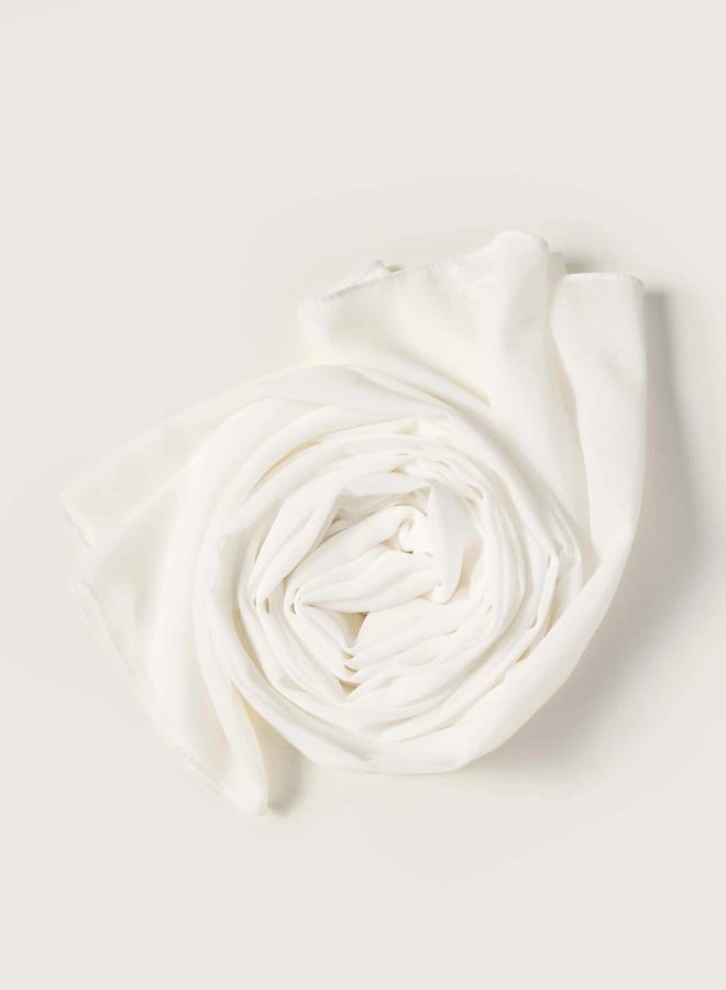 Fatah Scarf Chiffon Crepe High-Quality - Light Off-white Color - From Fatah 