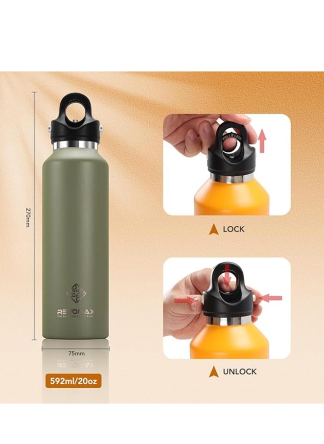 REVOMAX Threadless Vacuum Insulated Water Bottle -Effortless One-Hand Operation,Twist-Free, No-Screw Design 36H Cold,18H Hot Retention with Pressure Release Valve Olive Green-592ML/20oz - pzsku/Z76668702D14921D381F9Z/45/_/1722582087/37e7ffd8-2c3f-4928-9ea9-1cb13485f7b0