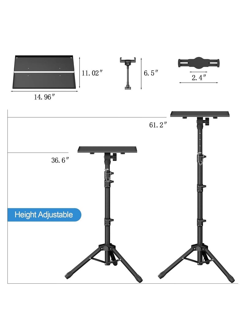 TIGER 63" Tall Projector Stand Tripod – Adjustable Height 22" to 63" for Projectors, Laptops & Outdoor Movies – Durable, Portable Tripod Stand for Home, Office, Camping. - Image 2
