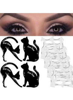 8-Piece Cat Eyeliner Stencil Stickers With 27 Styles Professional Stamp Stencils With Eyeliner Stencil Tape Eyes With Wings With Sticker Set For Eyeshadow And Eyeliner With Makeup Beginners Essentials