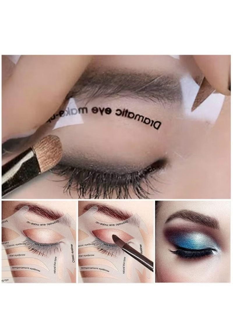 Generic - 8-Piece Cat Eyeliner Stencil Stickers With 27 Styles Professional Stamp Stencils With Eyeliner Stencil Tape Eyes With Wings With Sticker Set For Eyeshadow And Eyeliner With Makeup Beginners Essentials - Image 1