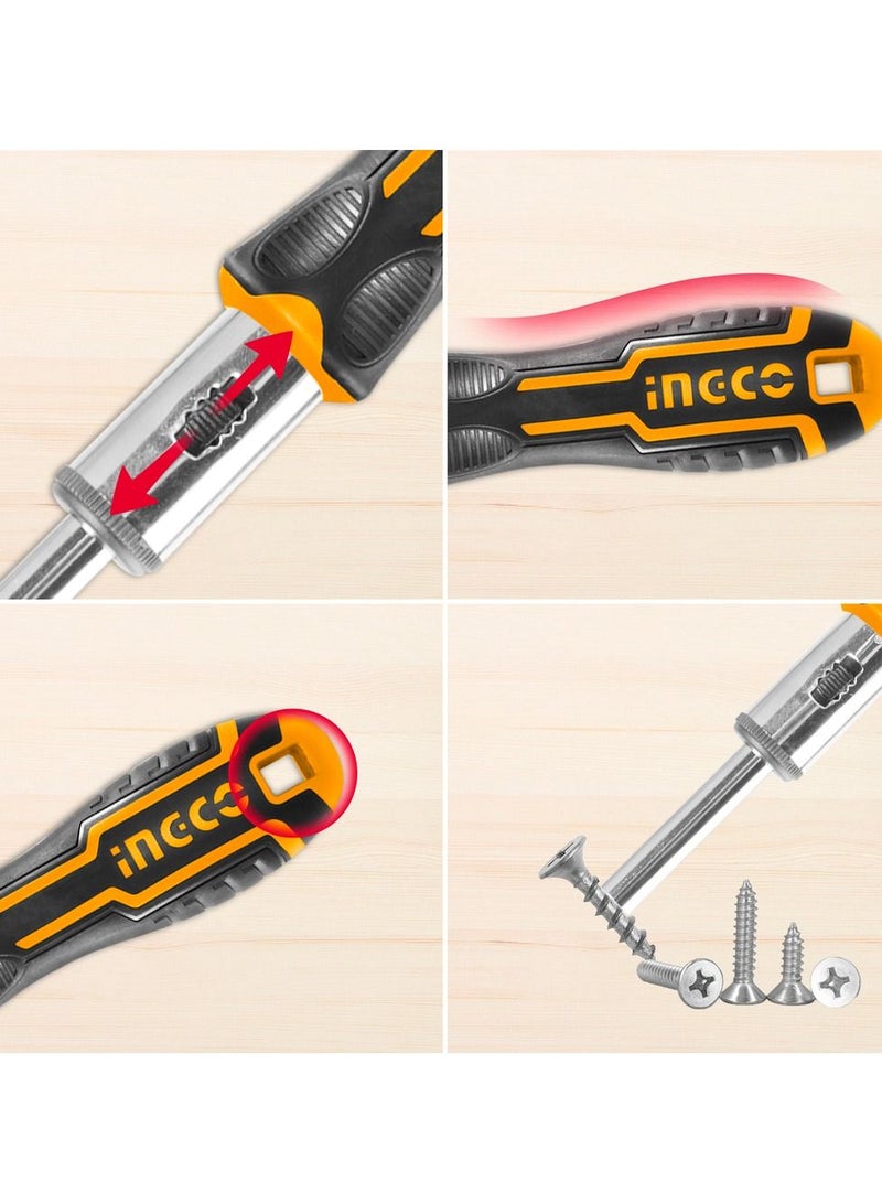 إنجكو طقم مفك براغي احترافي من انجكو 24 قطعة CRV مع لقم مفك CRV - Image 3