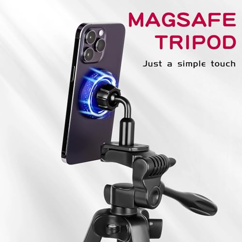 PHOPIK 55" Phone Tripod, PHOPIK Aluminum Extendable Tripod Stand with Shutter, Carrying Bag, Compatible with iPhone/Android/Sport Camera&Insta 360 x5 Perfect for Video Recording/Selfies/Live Stream/Vlogging - Image 2