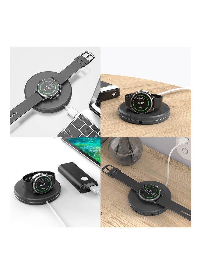 Portable Watch Charger Stand With Charging Cable For Fossil Gen 4/Gen 5 Black - Image 4