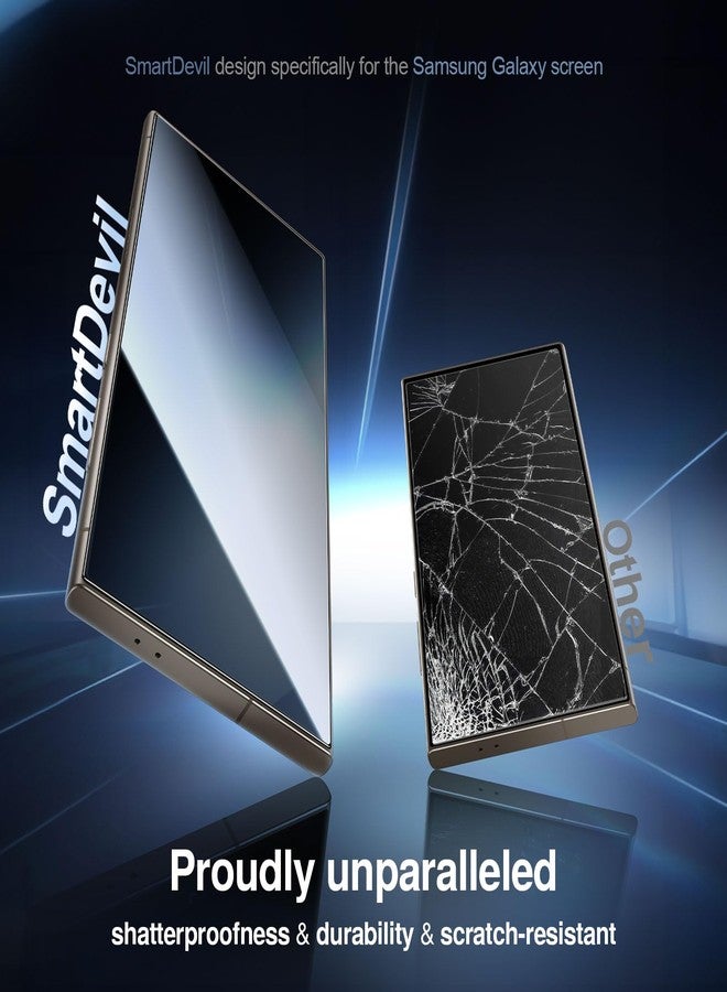 SMARTDEVIL [3 Pack for Samsung Galaxy S24 Ultra Screen Protector, Finger Print Reader Compatible, Fast & Easy Installation, Clear 9H Tempered Glass Film, Alignment Frame [Dust-Free & Bubble-Free] - Image 4