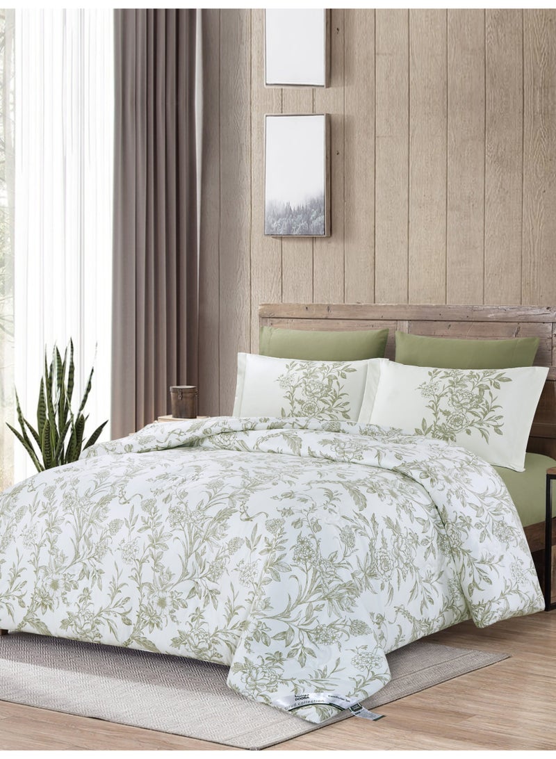 Doona Printed 6-Pcs King Comforter Bedding Set Fits 200x200cm -Includes Comforter, Fitted Sheet, Pillow Shams & Pillowcases – Soft Microfiber Fabric with Soft 350 GSm Filling - Image 2