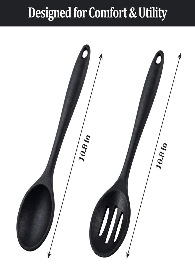 smrtcol 4 Pack Silicone Cooking Spoons, Silicone Spoons for Cooking for Non-Stick Cookware, Baking, Mixing, Stirring, Serving - Image 2