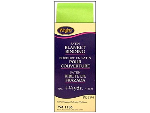 Wrights Wright Products Wrights Single Fold Satin Blanket Binding 2" X4-3/4yd, Kiwi - Image 2