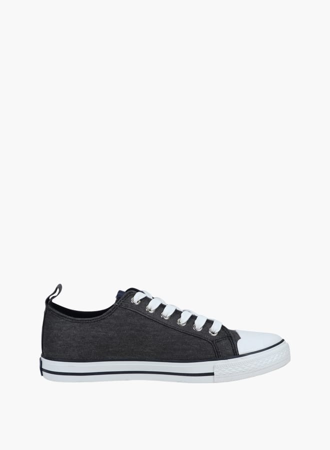 Men's Logo Detail Lace-Up Sneakers with Pull Tabs - HOUSTON II