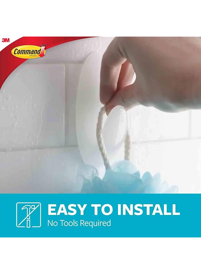 Command Towel Large Hook Clear Frosted 1 Hook+ 2 Strips Pack Holds 2.2Kg White Color Water Resistant Strips Organize Decoration No Tools Holds Strongly Damage Free Hanging - Image 4