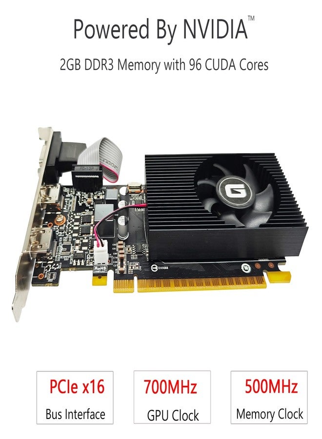 Glorto GeForce GT 730 2G Low Profile Graphics Card, 2X HDMI, VGA, DDR3, PCI Express 1.0 x16, Entry Level GPU for PC, SFF and HTPC - Image 2