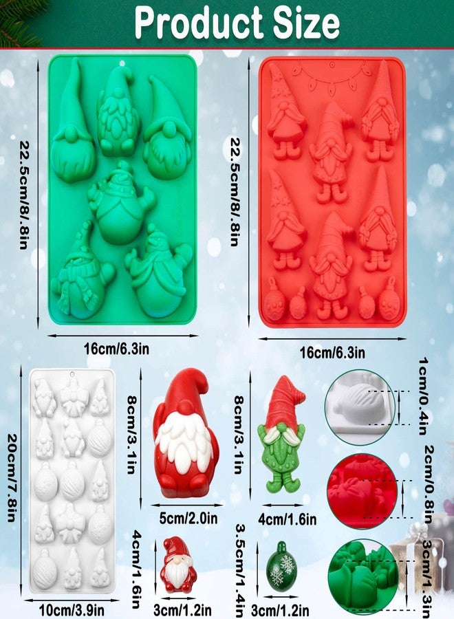 Wavlakth Christmas Silicone Mold for Baking 3 Pack, 3D Christmas Gnome Candy Chocolate Molds Holiday Mini Pie Mould with Christmas Bell Shape for Mini Cakes, Handmade Soap, Chocolate, Jello, Candy and Candles - Image 2