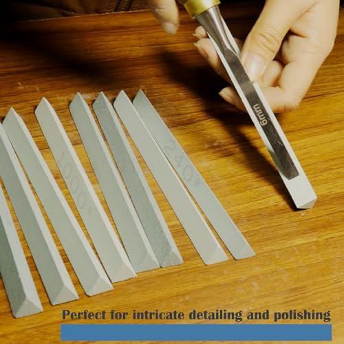 LWCUSNJ 10pcs Triangular Sharpening Stone Sticks Set, 5.92inch Green Silicon Carbide Oil Stones, Grit Sizes 80#-3000# for Models, Metal, & Knife Cutting Tools - Image 4
