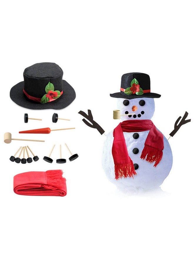 Orgrimmar Snowman Decorating Kit Snowman Making Kits Tools Winter Outdoor Toys Decoration (Jumbo) - Image 1