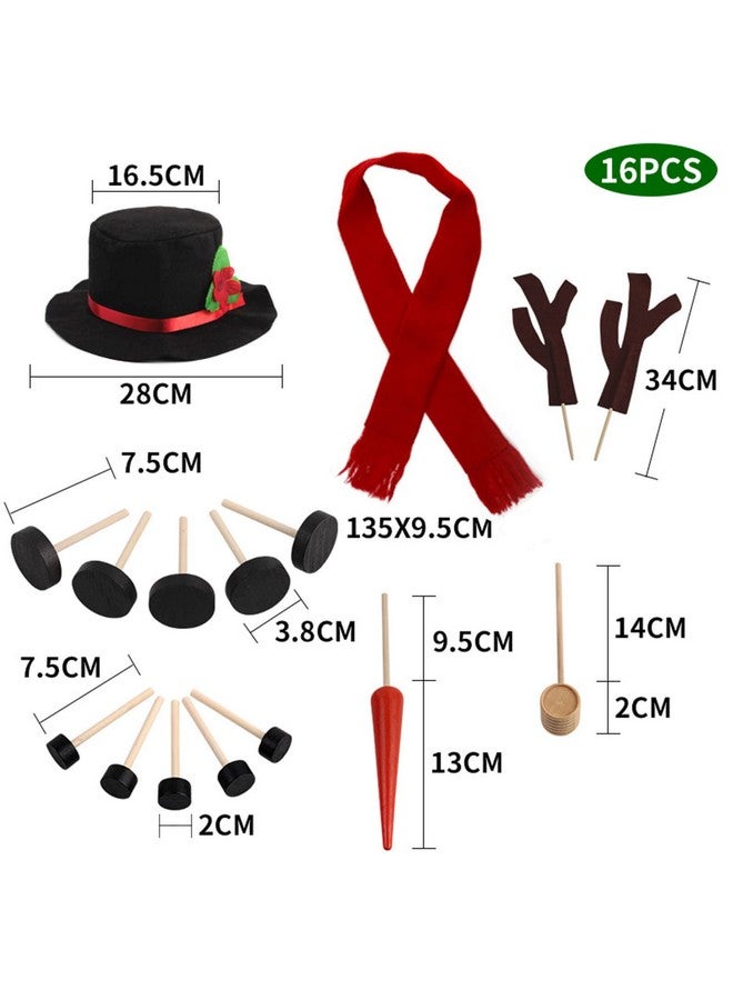 Orgrimmar Snowman Decorating Kit Snowman Making Kits Tools Winter Outdoor Toys Decoration (Jumbo) - Image 2