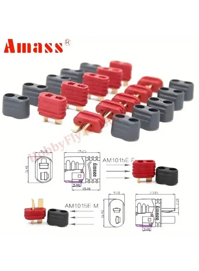 10PCS Male Female Deans T Plug Connector With Cover For RC Battery Aircraft Toys - Image 3