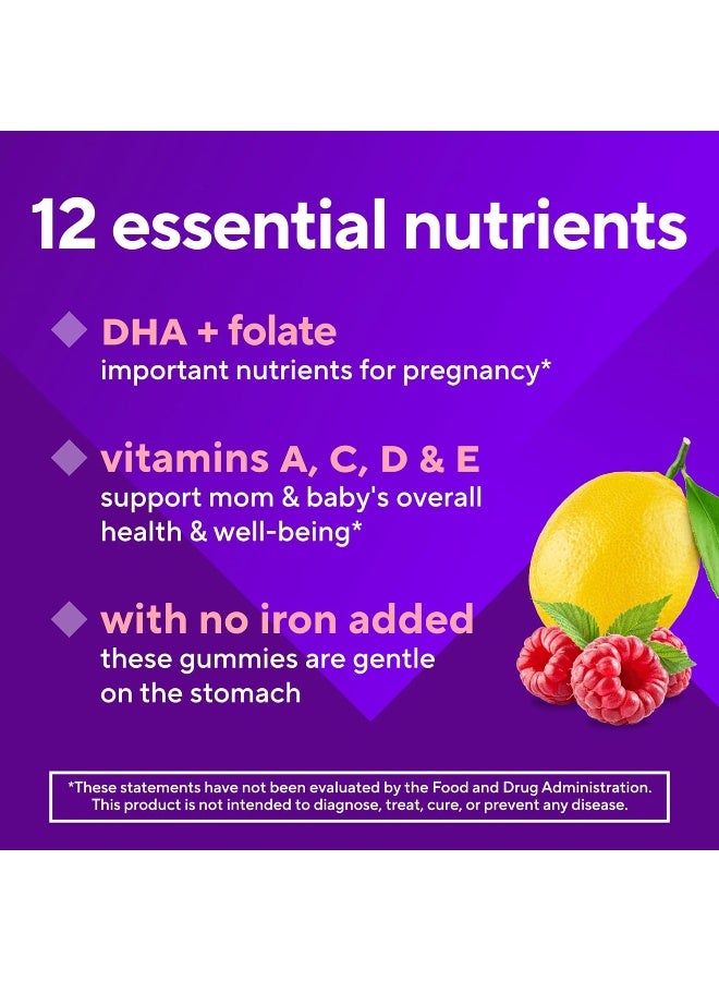 vitafusion PreNatal Gummy Vitamins, Raspberry Lemonade Flavored, Pregnancy Vitamins for Women, With Folate and DHA, America’s Number 1 Gummy Vitamin Brand, 45 Day Supply, 90 Count (Pack of 1) - Image 5
