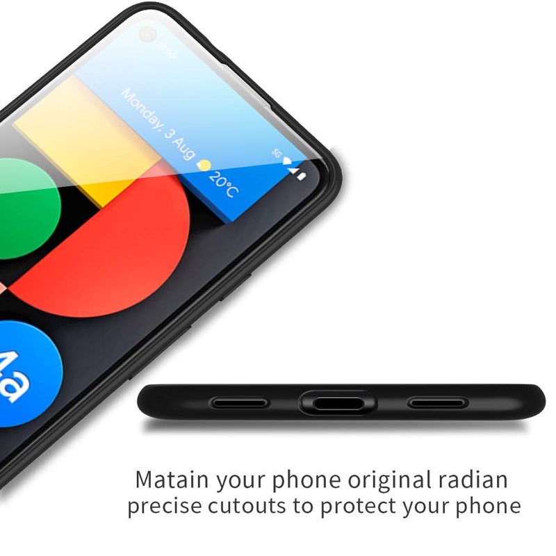 X-level غطاء X-level لجهاز Google Pixel 4a 5G - غطاء هاتف محمول رفيع، ناعم ومرن من TPU، تشطيب غير لامع، طلاء خفيف للغاية، قبضة كاملة للحماية، غطاء خلفي واقي لجهاز Google 4a 5G - أسود - Image 3