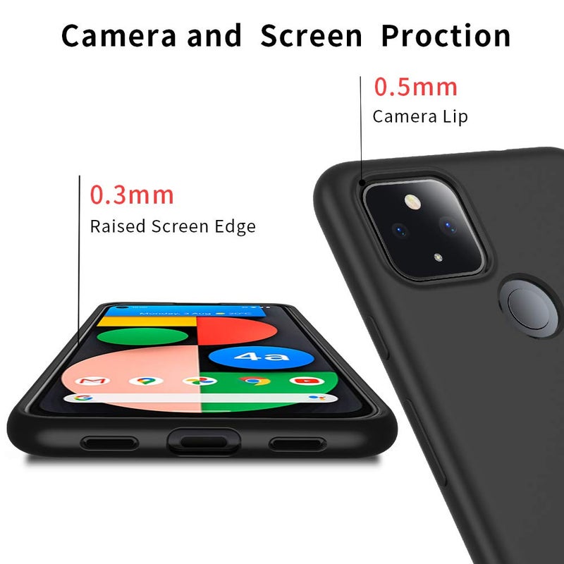 X-level غطاء X-level لجهاز Google Pixel 4a 5G - غطاء هاتف محمول رفيع، ناعم ومرن من TPU، تشطيب غير لامع، طلاء خفيف للغاية، قبضة كاملة للحماية، غطاء خلفي واقي لجهاز Google 4a 5G - أسود - Image 4