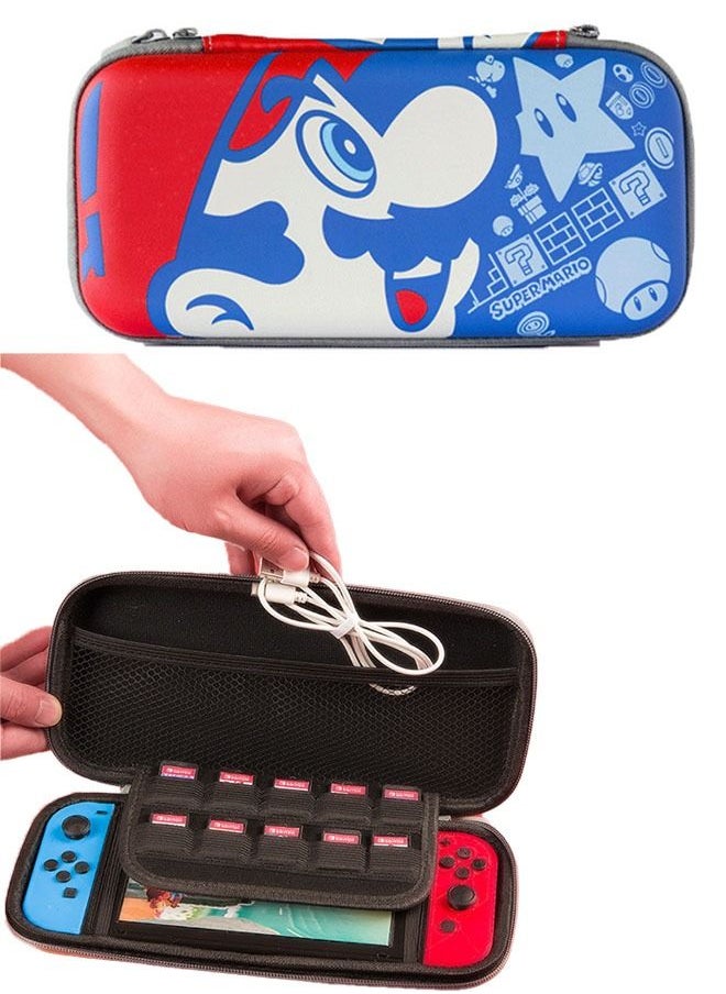 Ant - Super Mario Pattern Zippered Storage Bag for Nintendo Switch, Protective Portable Switch Carry Case with 10 Game Card Slots,  Portable Travel Carry Cover for Switch - Image 1