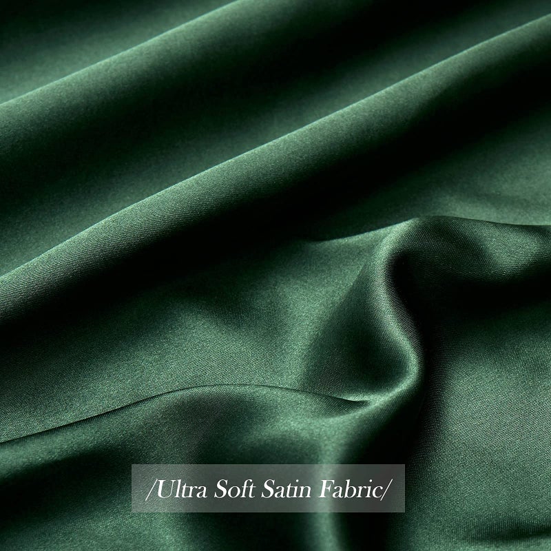 Ersmak Satin Pillowcase Queen Set of 4  Ultra Soft & Silky Satin Pillow Cases for Hair and Skin  Wrinkle Fade Resistant Pillow Covers with Envelope Closure (Dark Green) - Image 5