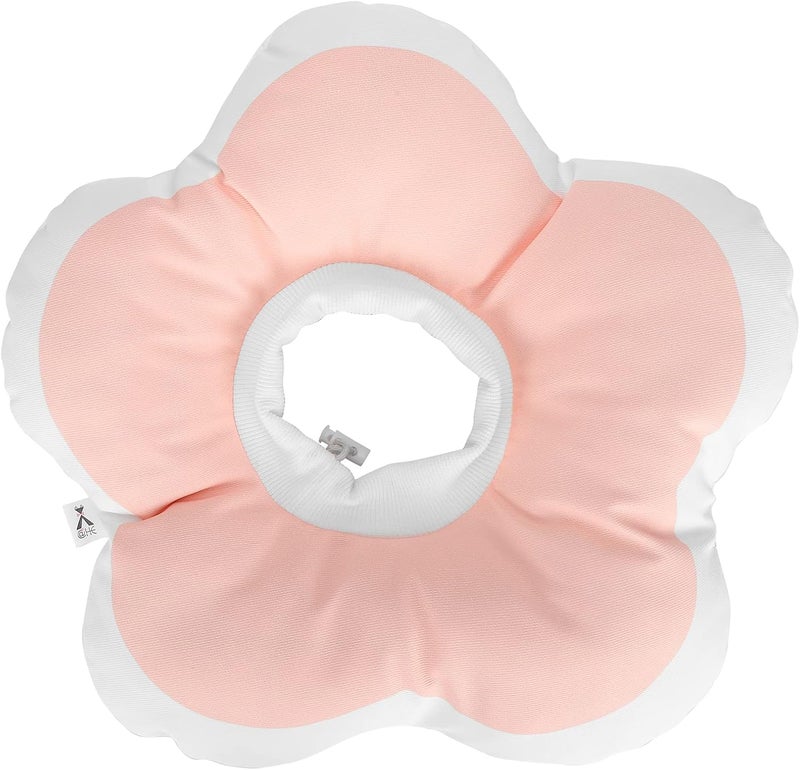Pink Flower Shaped Cat Recovery Collar Soft Adjustable Waterproof Anti Licking Size L - Image 1